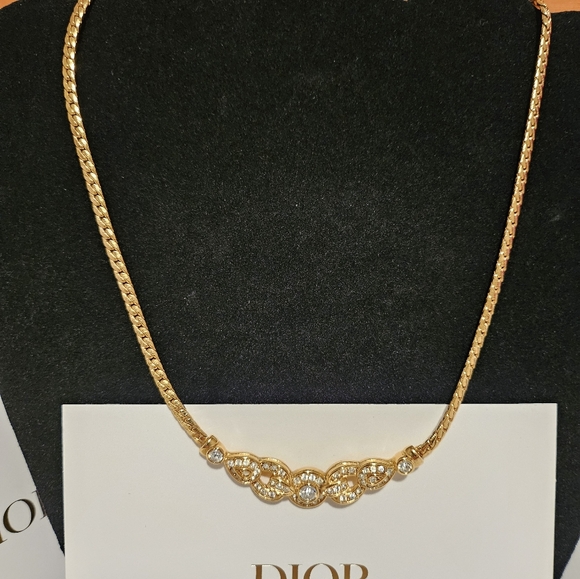 Authentic Vintage Christian Dior Necklace with dust bag,shopping bag ❤️❤️❤️ - Picture 3 of 12